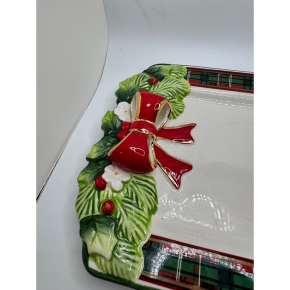 Spode Christmas Tree Ribbons Rectangular Platter Collectors Ceramic - Picture 4 of 8